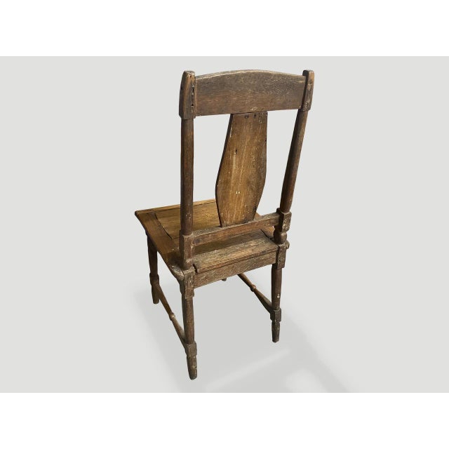 1950s Andrianna Shamaris Wabi Sabi Carved Chair For Sale - Image 5 of 5