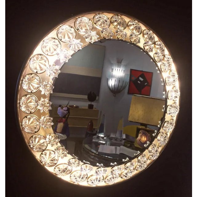 Glass Lighting Mirror in Brass and Resin For Sale - Image 7 of 12