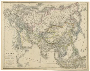 Antique Map of Asia, 1870