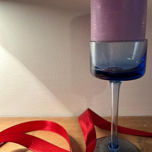 Vintage Sheringham Candleholder in Blue Glass from Wedgewood For Sale - Image 14 of 15