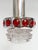 Chrome with Red Glass Ceiling Lamp attributed to Raak Design Team for Massive Lighting, 1960s For Sale - Image 4 of 12