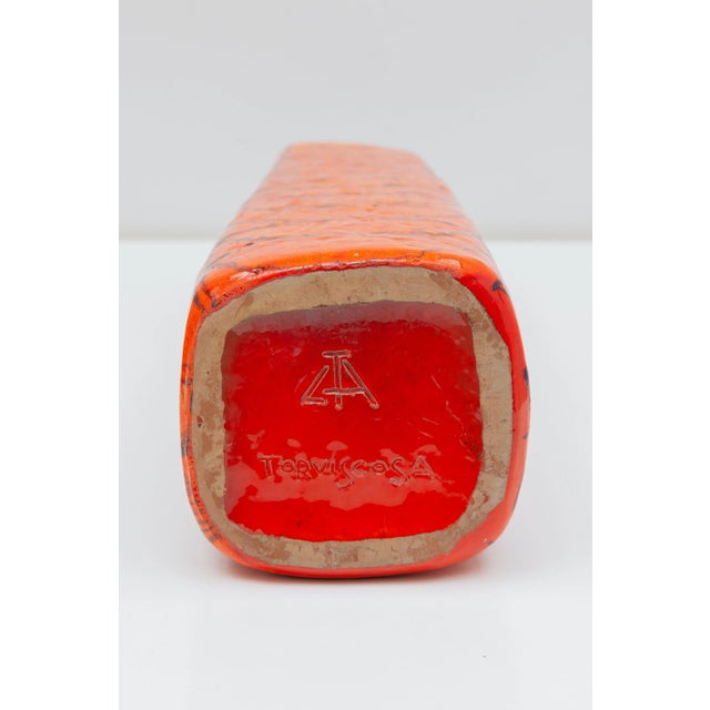 Ceramic Large Orange Floor Vase from Ceramica Artistica Torviscosa, Italy, 1960s For Sale - Image 7 of 8
