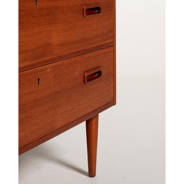 Wood Scandinavian Teak Chest of Drawers with Four Drawers, 1960s For Sale - Image 7 of 8