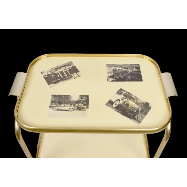 Mid-Century Italian Golden Aluminum & Formica Bar Cart, 1950s For Sale - Image 18 of 18