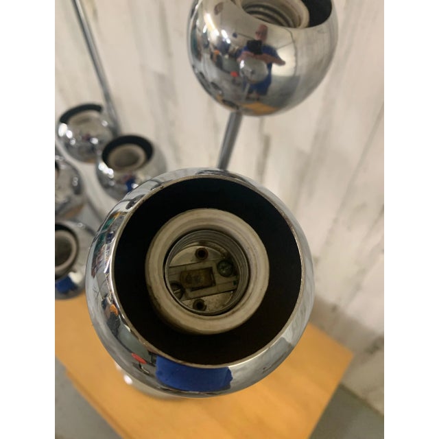 Chrome 1970s Sputnik Ten Light Table Lamp For Sale - Image 8 of 11