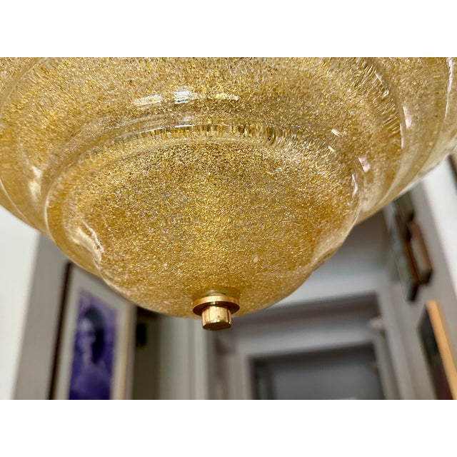 Murano Gold Rugiadoso Glass Semi Flush Mount Ceiling Light For Sale - Image 13 of 17