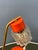 Orange Small Orange Desk Lamp with Clear Crystal Glass Shade For Sale - Image 8 of 11