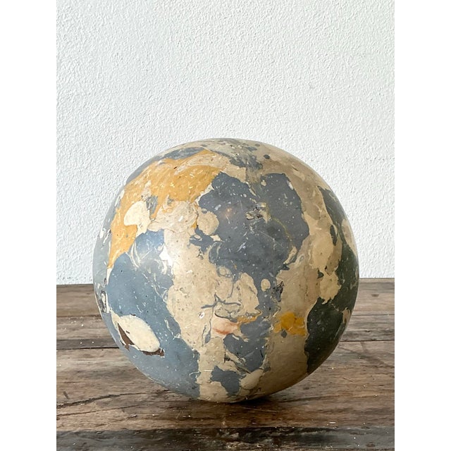 Vintage Italian Scagliola Artisanal Pigmented Plaster Sphere For Sale - Image 12 of 12