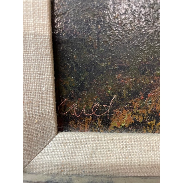 French Country Eduard Caret, (Untitled). A Moody, Golden-Tone Barbizon School Landscape For Sale - Image 3 of 4