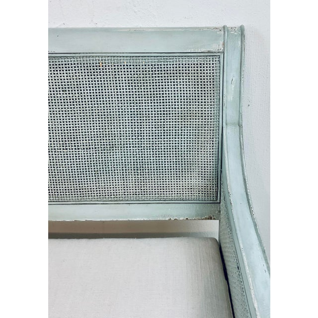 Transitional Hooker Furniture Transitional Robin’s Egg Blue Caned Charleston Bench For Sale - Image 3 of 9