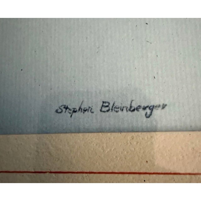 1970s Stephen Bleinberger Vintage Framed Print Signed Framed For Sale - Image 4 of 6