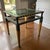 Metal 1980s Attributed to Brunschwig & Fils Modern Glass Top Accent Table For Sale - Image 7 of 9