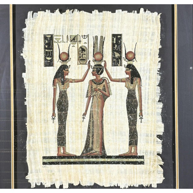 Exquisite Hand-Painted Papyrus by S. Gharib: The Coronation of Queen Nefertari Own a signed masterpiece from one of the...