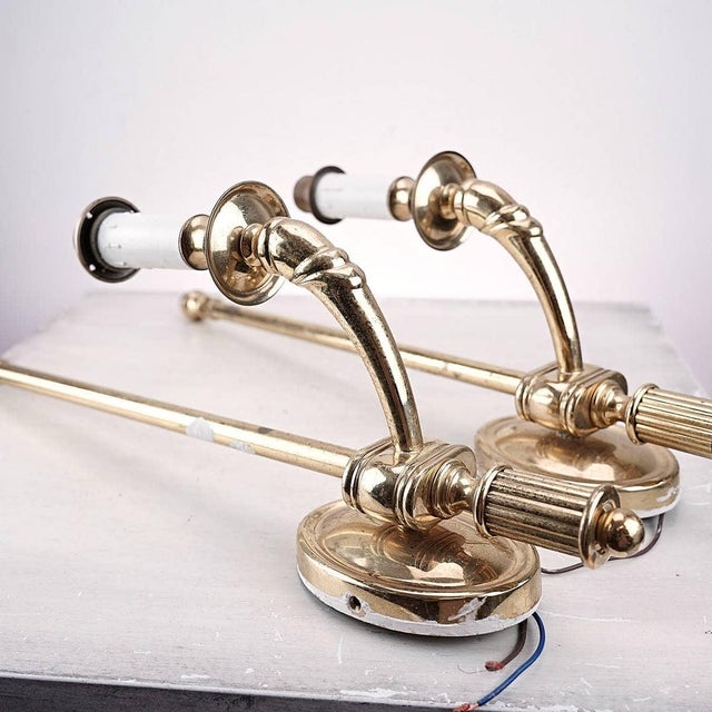 Vintage Brass Candelabra-Style Wall Light in Brass, 1970s For Sale - Image 4 of 4
