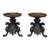 Pair of Renaissance Revival Bronze Rose Bowl ~ Pillar Candle Stands For Sale