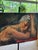Wood Vintage Mid-Century Figurative Oil Painting on Board | Woman in Thought For Sale - Image 7 of 7