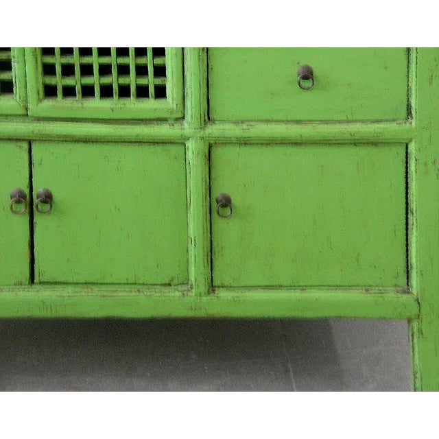 Late 19th Century 19th Century Chinese Green Lacquer Country-Style Sideboard For Sale - Image 5 of 10