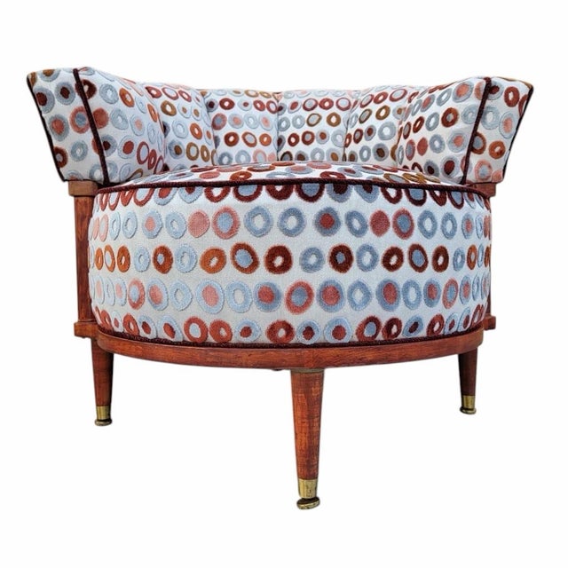 Mid 20th Century Mid Century Modern Atomic Barrel Back Lounge Chairs Newly Reupholstered - Pair For Sale - Image 5 of 12