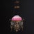 Late 19th Century Victorian Brass, Bronze & Crystal Chandelier With Peachblow Hobnail Glass Shade For Sale - Image 6 of 17