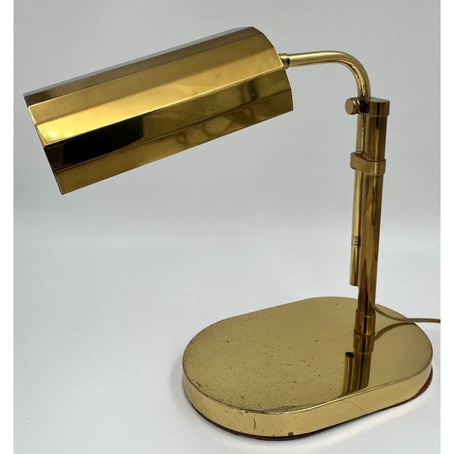 1970s 1970s Clover Lamp Co. Adjustable Brass Pharmacy, Bankers or Desk Lamp Styled After Reggiani and Arteluce For Sale - Image 5 of 11