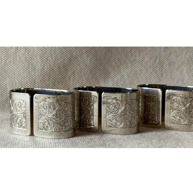 Set of Six English Double Silverplate Napkin Rings - Classical Elegance For Sale - Image 12 of 18