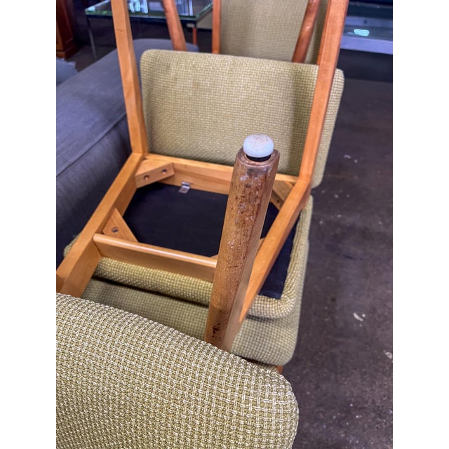 Green 1940s Green Upholstered Dining Chairs Attributed to George Nelson For Sale - Image 8 of 11