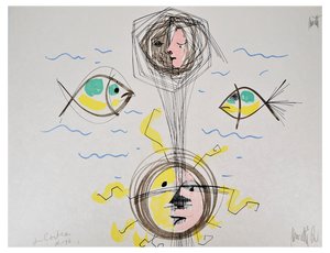 Raymond Moretti and Jean Cocteau, The Earth and the Sun, Original Lithograph