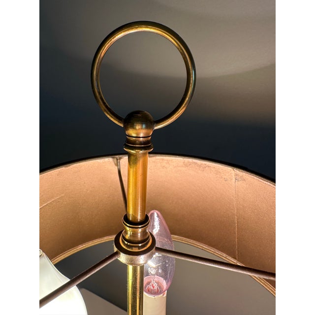 Wood Vintage Knob Creek Bouillotte Three Candlestick Style Desk Lamp For Sale - Image 7 of 11