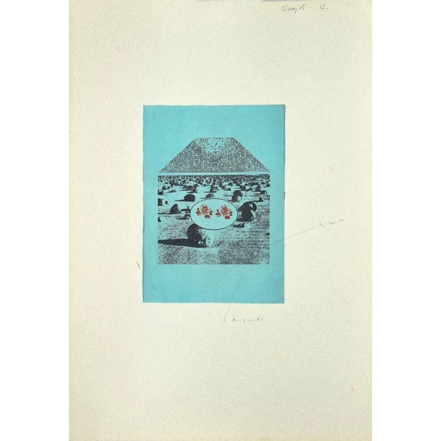 Danilo Bergamo, Composition, Etching on Cardboard, 1970s For Sale