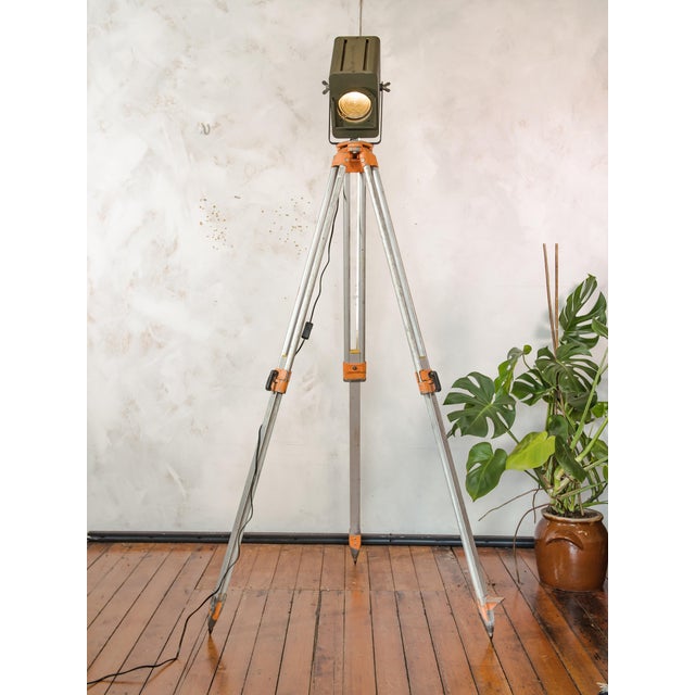 Industrial Electric Patt 45 Theater Spotlight on Tripod Floor Lamp from Strand, 1960s For Sale - Image 13 of 17