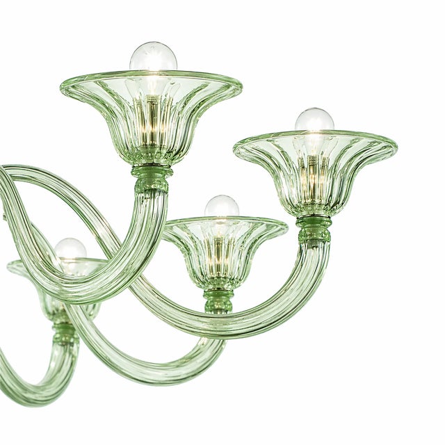 Murano Contemporary Modern Elegant "Rigadin" Murano Glass Chandelier For Sale - Image 4 of 6