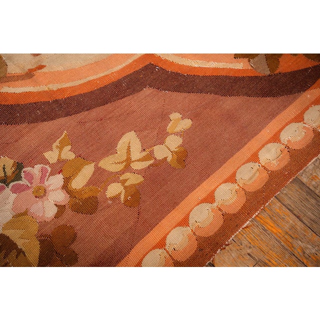 1850s Antique Beige Floral Medallion French Neoclassical European Aubusson Rug For Sale In New York - Image 6 of 10