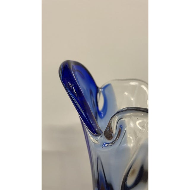 Blue and Clear Art Glass Vase by Josef Hospodka for Chribská, Former Czechoslovakia, 1960s For Sale - Image 13 of 16