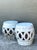 Vintage Glazed Ceramic Keyhole Garden Stools - A Pair For Sale - Image 9 of 12