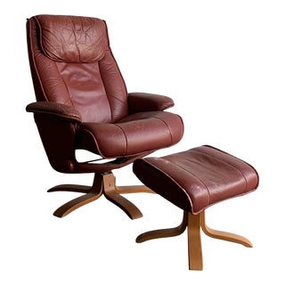 Danish Modern Recliner and Ottoman For Sale