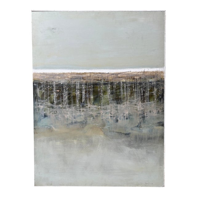 Vintage Atmospheric Abstract Landscape by Texas Artist Walter McCown For Sale