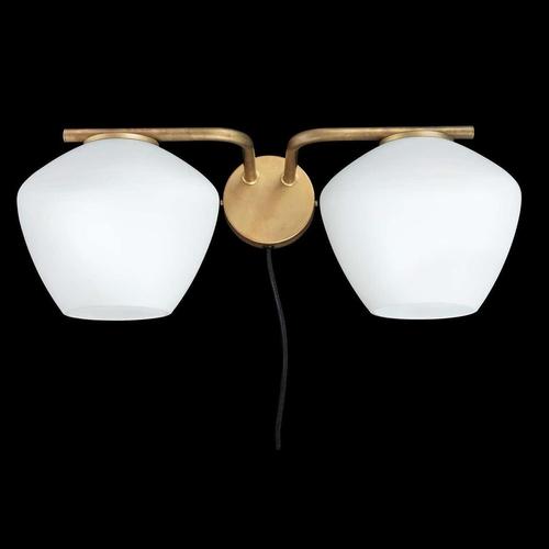 DK Two Arms Wall Lamp with Glass by Henrik Tengler for Konsthantverk For Sale - Image 6 of 8