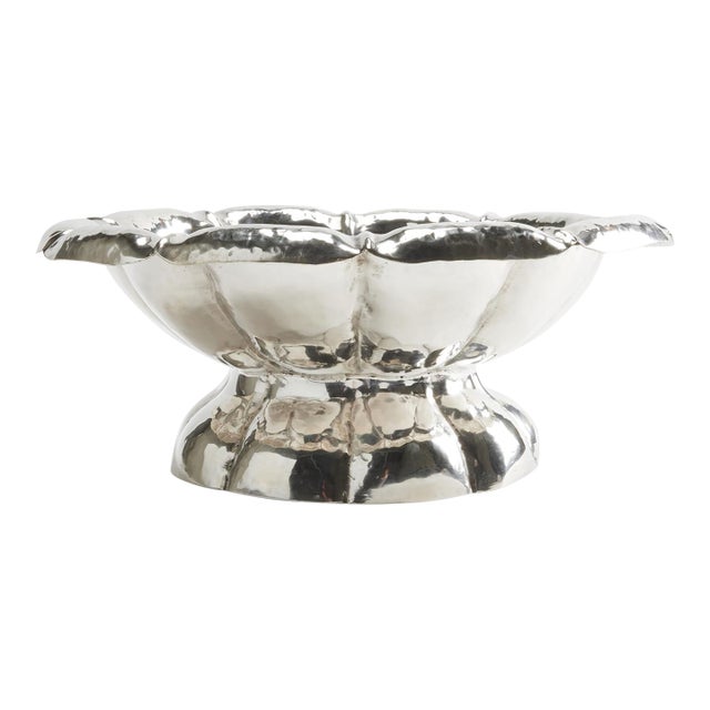 1920s Hammered Silver Centerpiece by Josef Hoffman For Sale