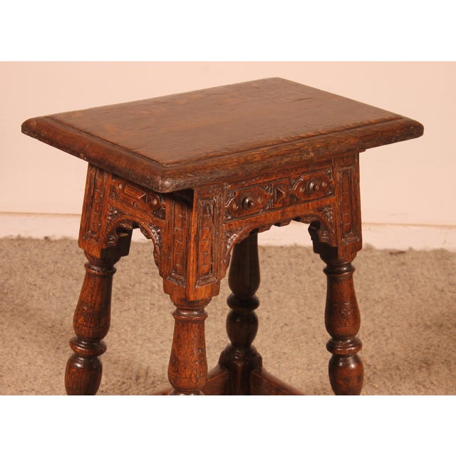 Early 17th Century Oak High Stool For Sale - Image 5 of 11