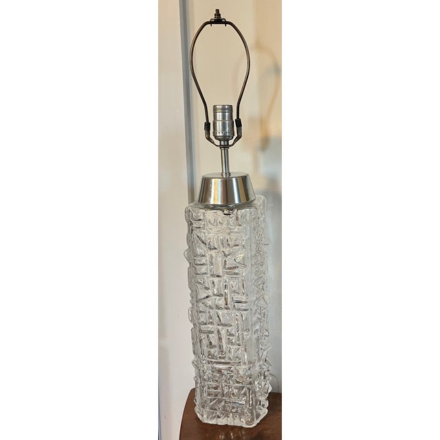 Mid-Century Modern Tall Scandinavian Mid-Century Modern MCM Stilarmatur Pukeberg Swedish Brutalist Glass Skyscraper Table Lamp by Henrik Blomqvist Circa 1960 For Sale - Image 3 of 14