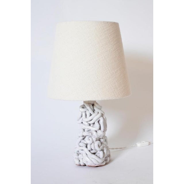 "Angkor" 25cm white round lamp, Barracuda Edition. Small model "Angkor" white round terracotta lamp, made in Portugal....