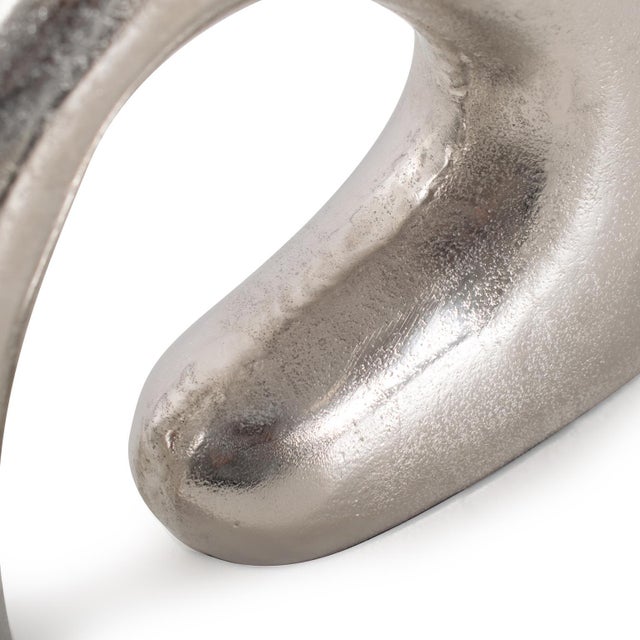Metal Shirin- Polished Silver Reverse Vase in Cast Aluminum- Tall For Sale - Image 7 of 11