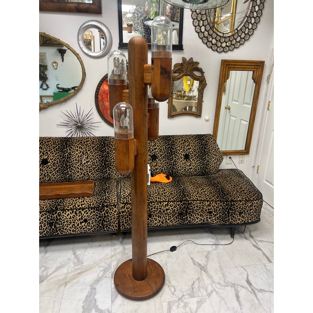 Modeline Mid-Century Modern California Pine Cactus Form Floor Lamp For Sale - Image 4 of 9