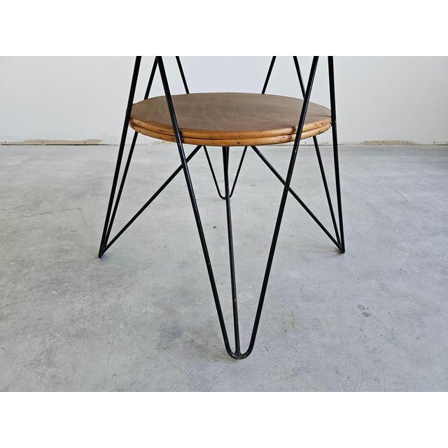 Brown Mid-Century Modern Patio Wicker Table, Italy, 1950s For Sale - Image 8 of 9