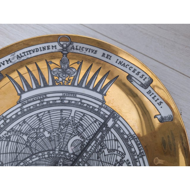 Piero Fornasetti Astrolabio Series Plate in Silk-Screened White Porcelain by Piero Fornasetti, 1960s For Sale - Image 4 of 18