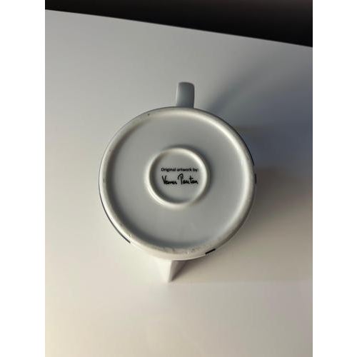 Blue Dark Blue and White Teapot with Geometry Print by Verner Panton for Menu For Sale - Image 8 of 11