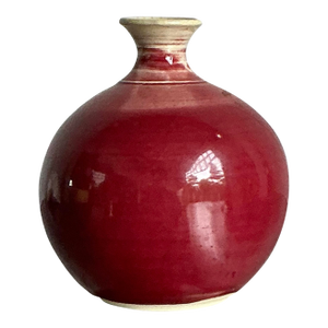 Vintage Boho Sang De Bouf Glazed Ceramic Vase