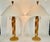 Pair of fabulous table lamps by John Hutton for Donghia. Murano glass with sandblasted surface in a golden amber swirl...