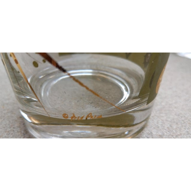 1960s Mid-Century Modern Celestial Eclipse & Atomic Starburst Double Old Fashioned Glasses- Set of 5 For Sale - Image 9 of 11