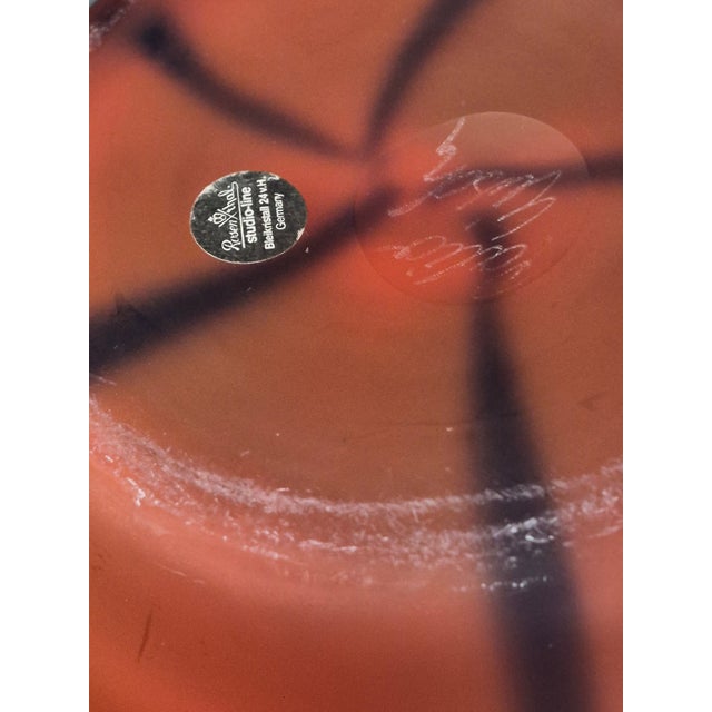 Shell Vintage Mid-Century Modern Rosenthal Studio Art Glass Germany Coral Red & Black Vase For Sale - Image 7 of 10